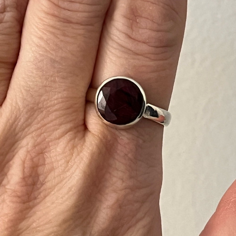 Solid 925 Sterling Silver Ruby Gemstone Ring Size… - image 7